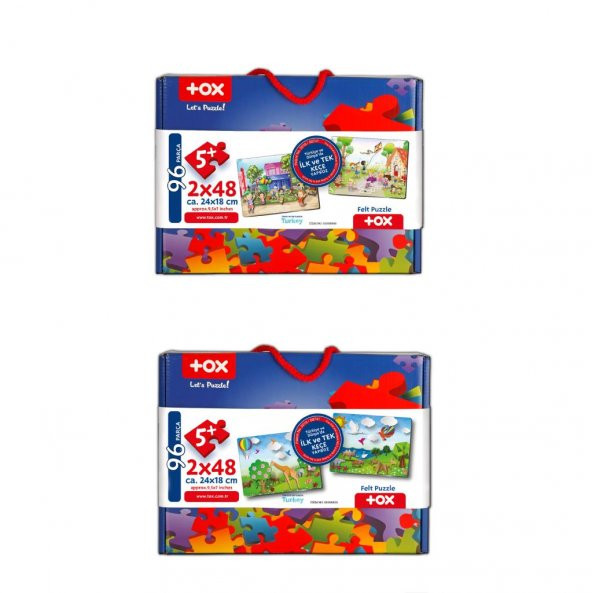 4 Set - 96 Parça  Origami ve Oyun Parkı 5+ Keçe Yapboz - 5 Yaş Puzzle T018 T040 - 3