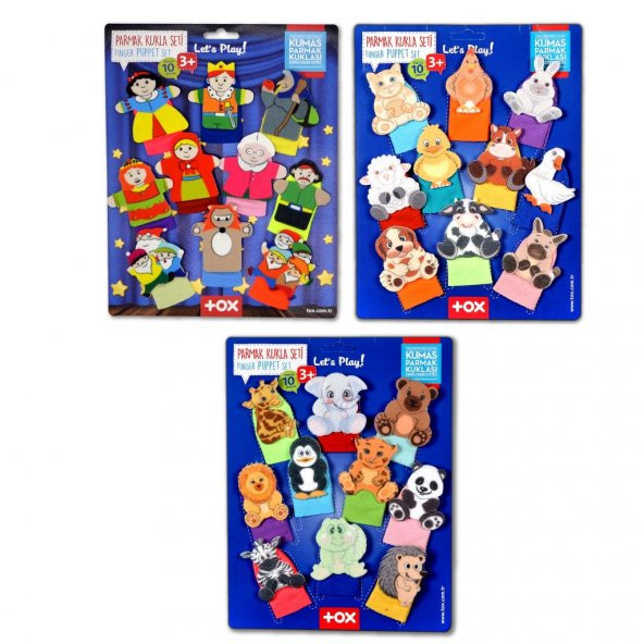 3 Set - 30 Parça  Masal Kahramanları, Vahşi ve Evcil Hayvanlar Parmak Kukla T225 T772 T782 - Resim 5