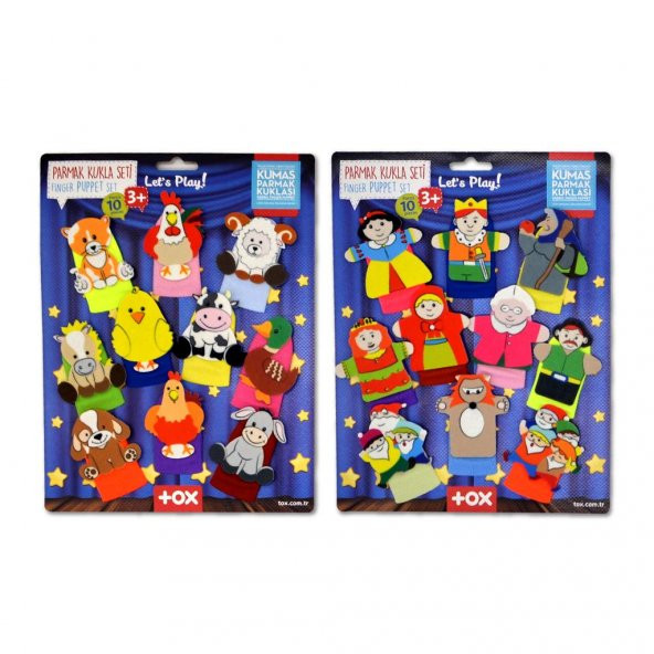 2 Set - 20 Parça  Masal Kahramanları ve Çiftlik Hayvanlar Parmak Kukla T225 T220 ürün görseli 1