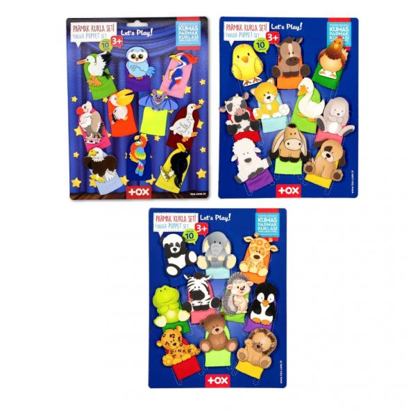 3 Set - 30 Parça  Vahşi, Evcil ve Uçan Hayvanlar Parmak Kukla T771 T781 T222 - Resim 5