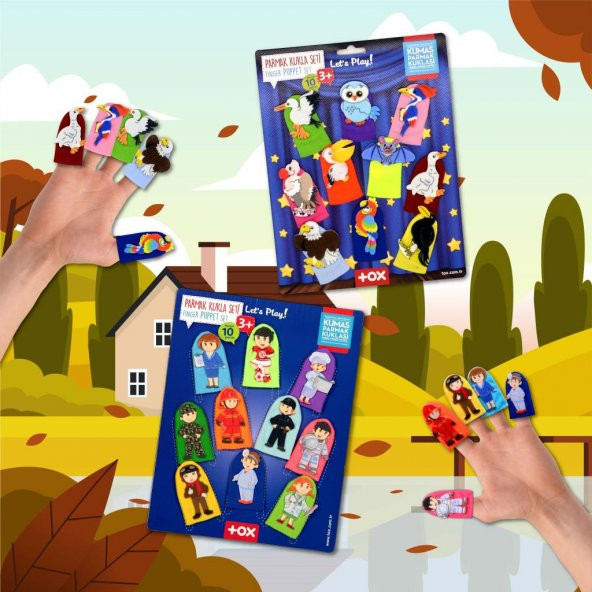 2 Set - 20 Parça  Meslekler ve Uçan Hayvanlar Parmak Kukla T762 T222 - Resim 5