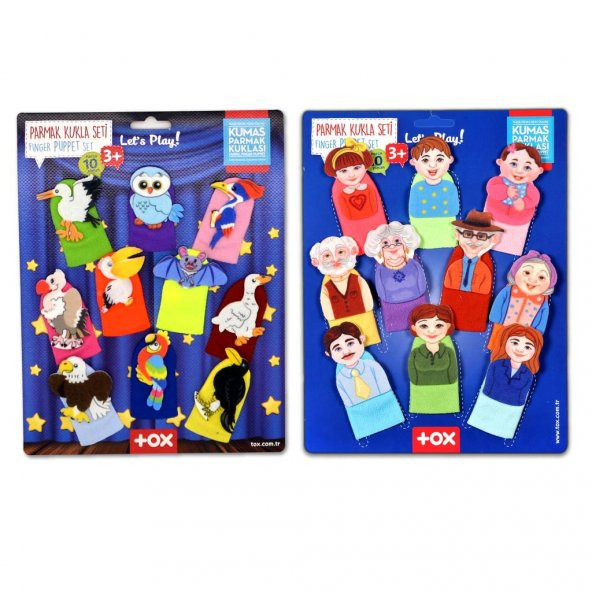 2 Set - 20 Parça  Aile Bireyleri ve Uçan Hayvanlar Parmak Kukla T752 T222 - Resim 4