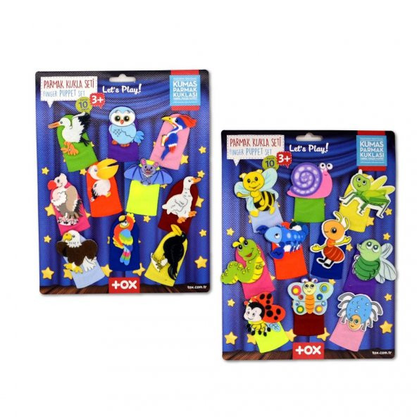 2 Set - 20 Parça  Sevimli Böcekler ve Uçan Hayvanlar Parmak Kukla T219 T222 - Resim 5