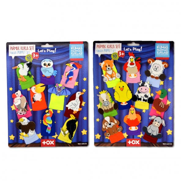 2 Set - 20 Parça  Çiftlik ve Uçan Hayvanlar Parmak Kukla T220 T222 - Resim 4