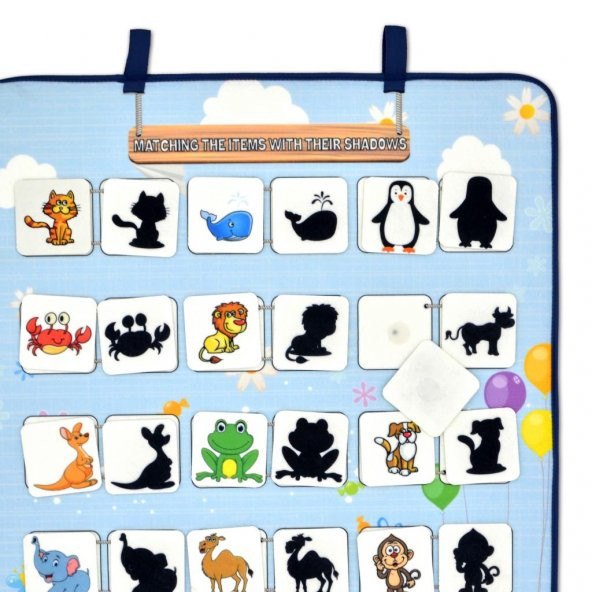 İngilizce Gölge Bulma Oyunu Keçe Cırtlı Duvar Panosu - Resim 2