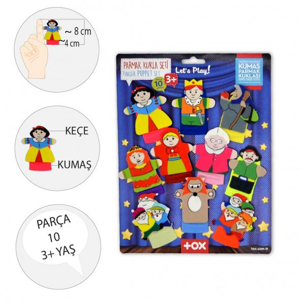 Masal Kahramanları 10 Parça Parmak Kukla Set T225 - Resim 3