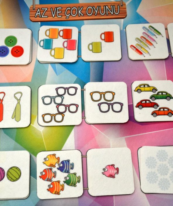 3 Set - 87 Parça  Az - Çok , Büyük - Küçük Meyve ve Sıradakini Biliyorum Oyunu Keçe Cırtlı Duvar Panoları - Resim 4