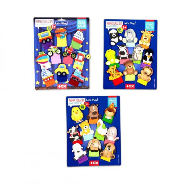 3 Set - 30 Parça  Taşıtlar, Evcil ve Vahşi Hayvanlar Parmak Kukla T181 T771 T781 - Resim 4