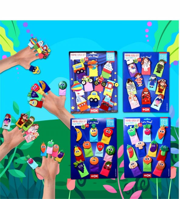 4 Set - 40 Parça  Meyveler , Sebzeler , Meslekler ve Taşıtlar Parmak Kukla T762 T105 T104 T181 - Resim 5