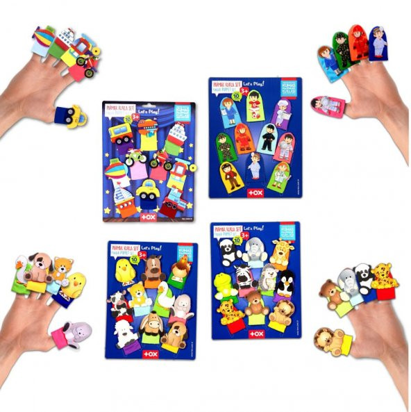 4 Set - 40 Parça  Meslekler, Taşıtlar, Evcil  ve Vahşi Hayvanlar Parmak Kukla T771 T781 T761 T181 - Resim 4