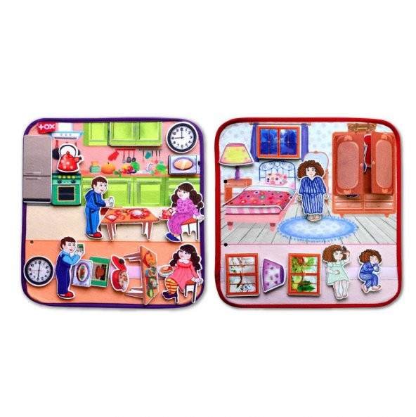 2 Set - 32 Parça  Mutfak ve Yatak Odası Keçe Cırtlı Aktivite Sayfası - 4
