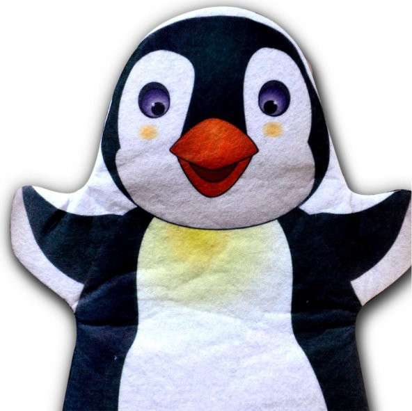 Penguen Vahşi Hayvanlar Keçe El Kukla T122 - Resim 3