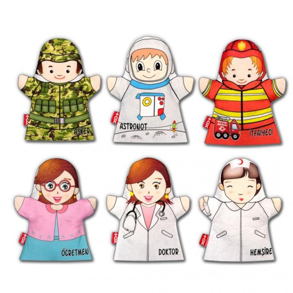 6 Parça  Meslekler El Kukla Set ürün görseli 1
