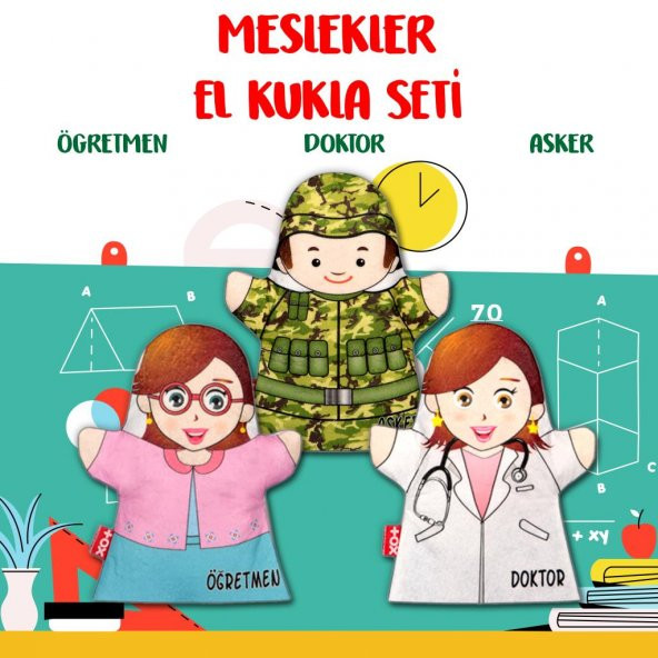3 Parça  Meslekler El Kukla Set - 2