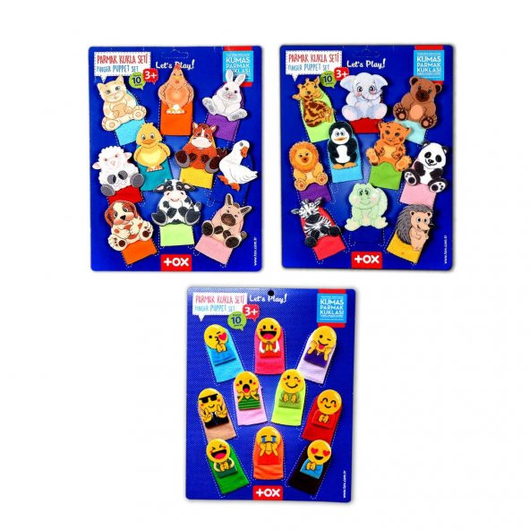 3 Set - 30 Parça  Evcil , Vahşi Hayvanlar ve Emojiler Parmak Kukla T772 T782 T106 - 4