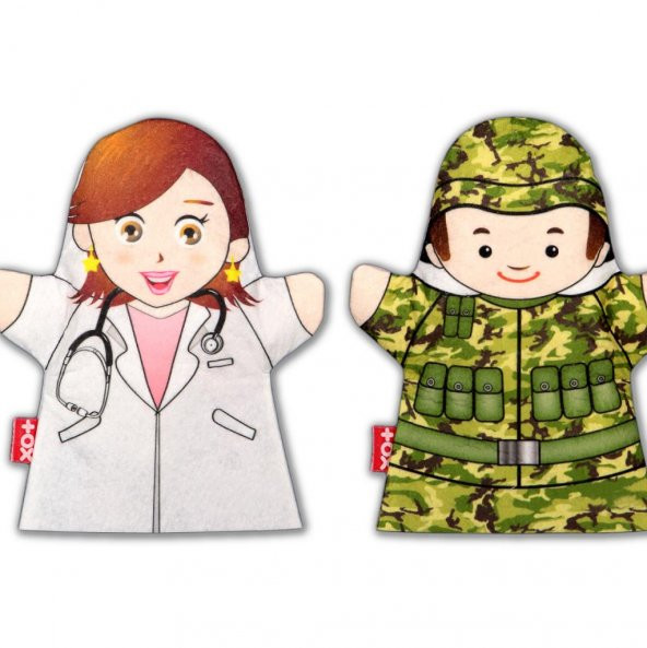 4 Parça  Meslekler El Kukla Set - Resim 2