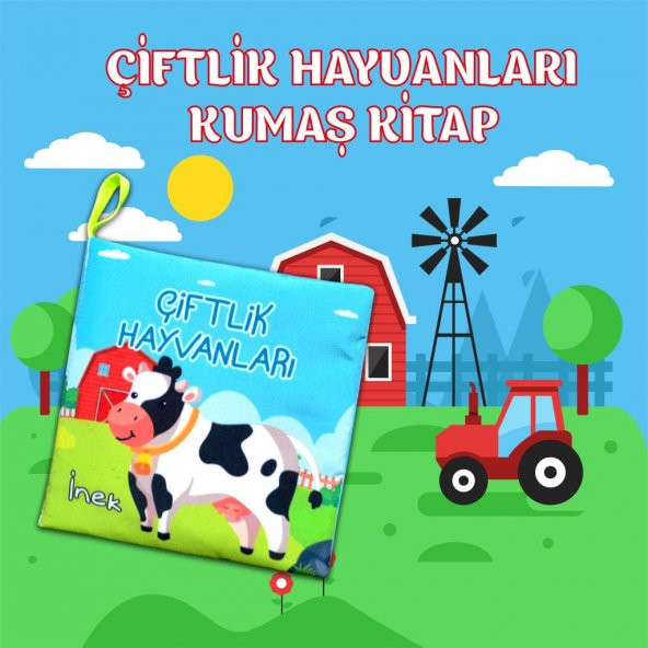 Çiftlik Hayvanları Kumaş Sessiz Kitap T134 - Bez Kitap - Resim 2