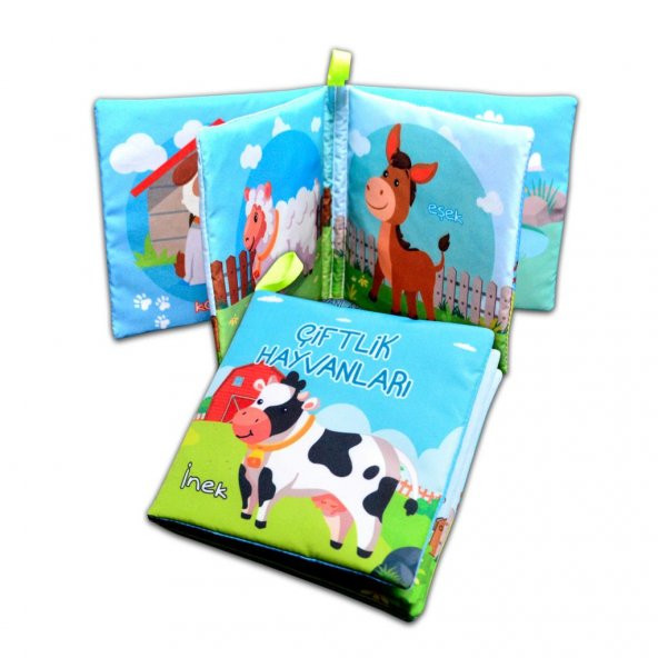 Çiftlik Hayvanları Kumaş Sessiz Kitap T134 - Bez Kitap - Resim 3