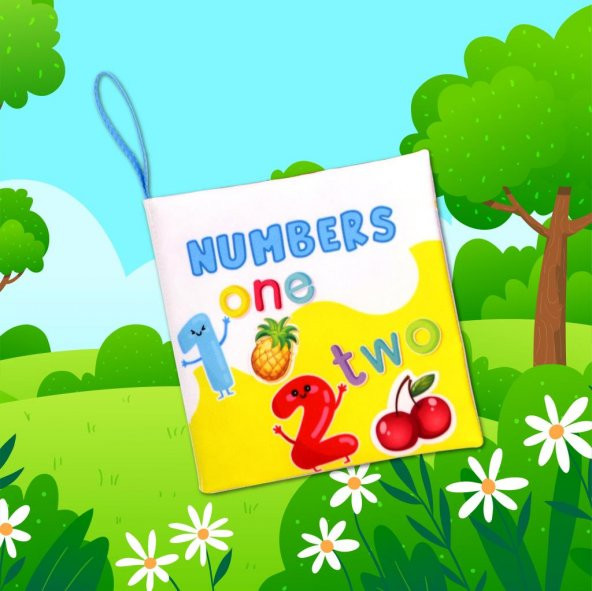 İngilizce Rakamlar Kumaş Sessiz Kitap E128 - Bez Kitap - Resim 5