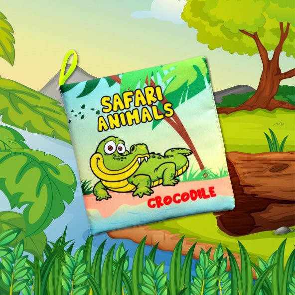 İngilizce Safari Hayvanları Kumaş Sessiz Kitap E130 - Bez Kitap - 5