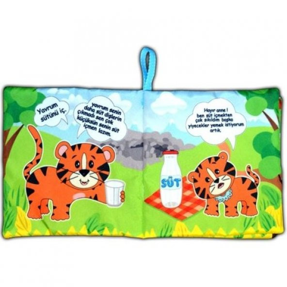 Meraklı Kaplan Kumaş Sessiz Kitap T090 - Bez Kitap - Resim 3