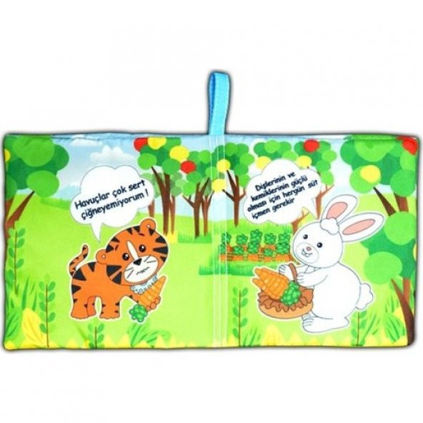 Meraklı Kaplan Kumaş Sessiz Kitap T090 - Bez Kitap - Resim 4