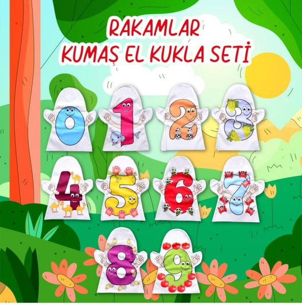 10 Parça  Rakamlar El Kukla Set T047 - Resim 2