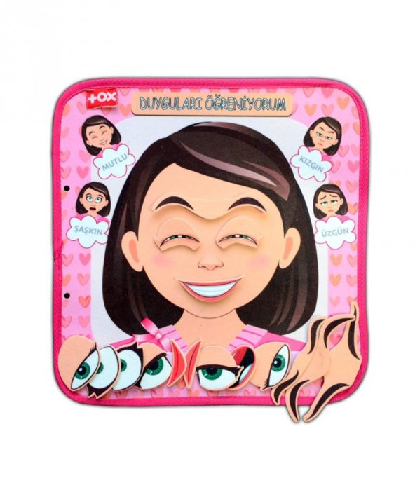 ( Kız ) Duyguları Öğreniyorum Keçe Cırtlı Aktivite Sayfası ürün görseli 1