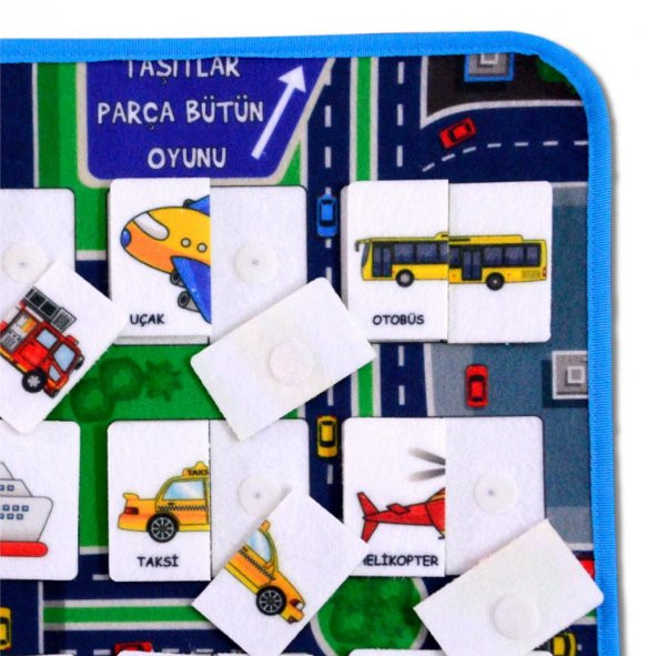 ( Taşıtlar ) Parça-Bütün Eşleşmeler Keçe Cırtlı Aktivite Sayfası - 5