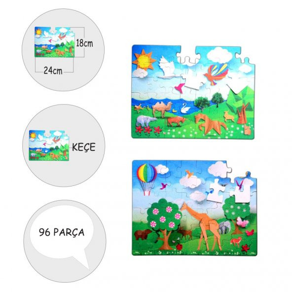 Origami 5+ Keçe Yapboz - 5 Yaş Puzzle T018 - 4
