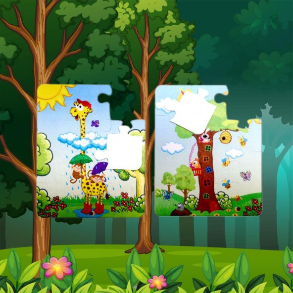Zürafa 3+ Keçe Yapboz - 3 Yaş Puzzle T043 - 5