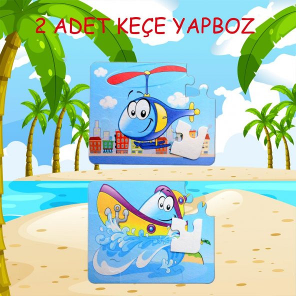 Tekne Helikopter 3+ Keçe Yapboz - 3 Yaş Puzzle T005 - 2