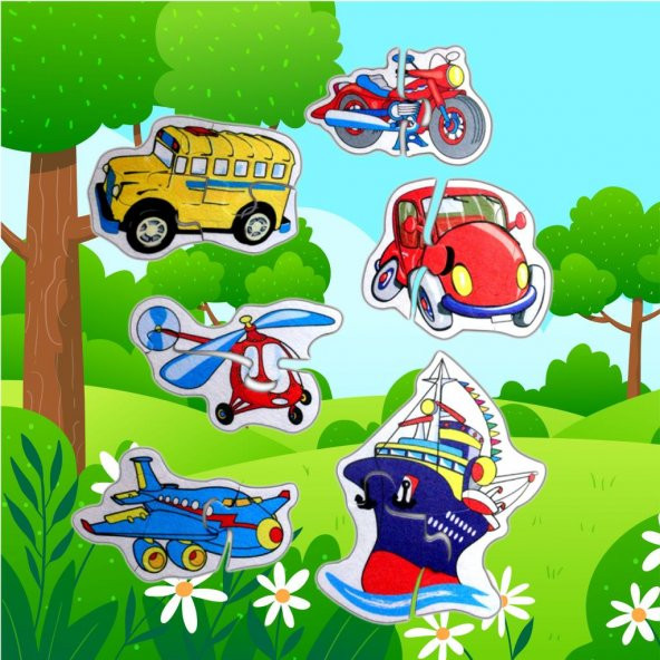Ulaşım Araçları 2+ Keçe Yapboz - Puzzle T002 - 5