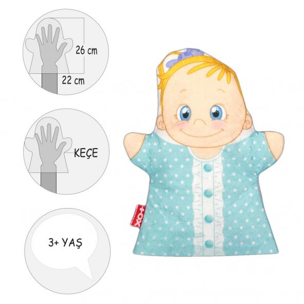 Bebek Aile Bireyleri Keçe El Kukla T338 - Resim 4