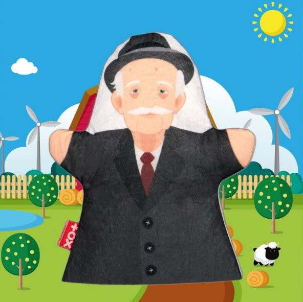 Büyükbaba Aile Bireyleri Keçe El Kukla T332 - Resim 5