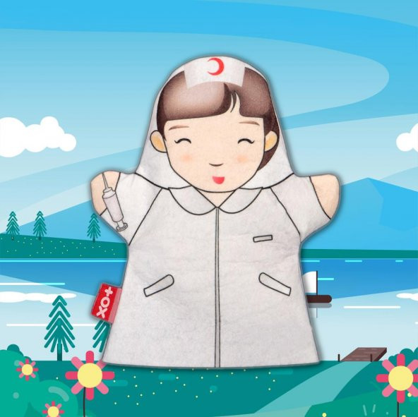 Hemşire Meslekler Keçe El Kukla T323 - Resim 5