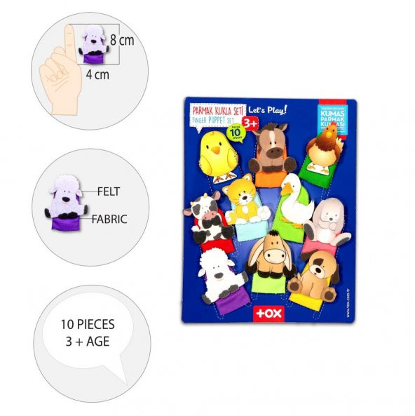 Evcil Hayvanlar 10 Parça Parmak Kukla T771 - Resim 4