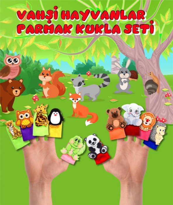Vahşi Hayvanlar 10 Parça Parmak Kukla T782 - Resim 4