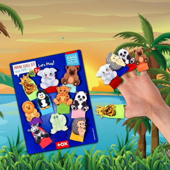 Vahşi Hayvanlar 10 Parça Parmak Kukla T782 - Resim 5