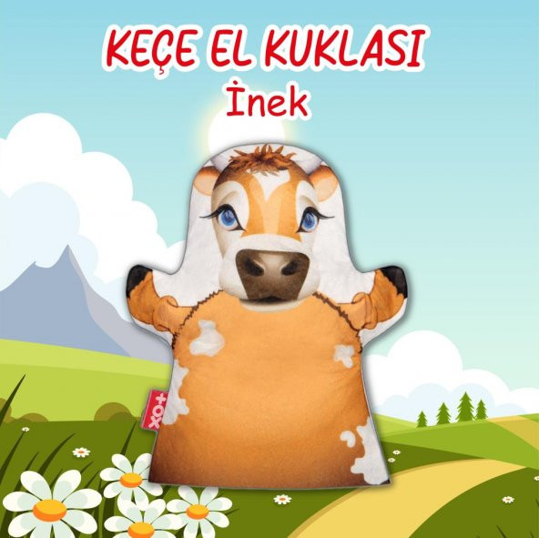 Inek Evcil Hayvanlar Keçe El Kukla T318 - Resim 2