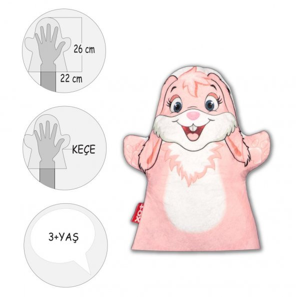 Tavşan Evcil Hayvanlar Keçe El Kukla T316 - Resim 4