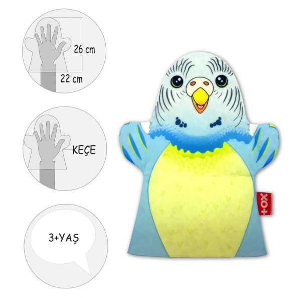 Muhabbet Kuşu Evcil Hayvanlar Keçe El Kukla T312 - Resim 4