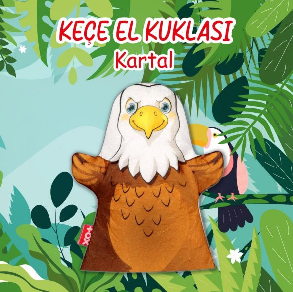 Kartal Vahşi Hayvanlar Keçe El Kukla T132 - Resim 2