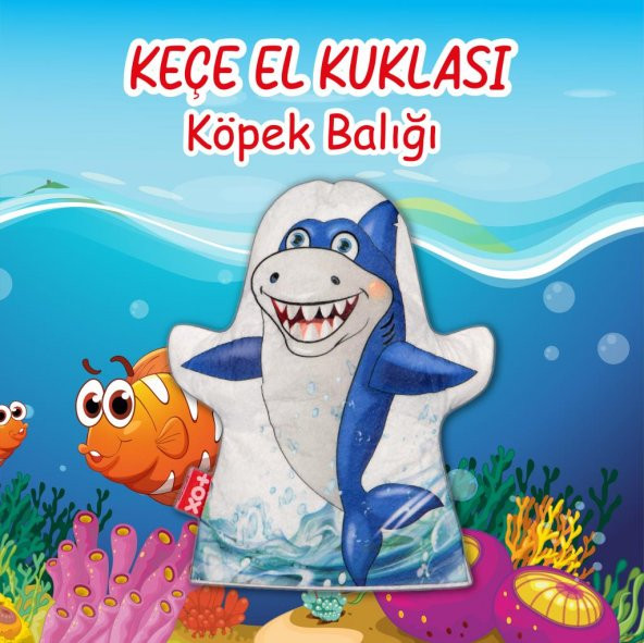 Köpek Balığı Vahşi Hayvanlar Keçe El Kukla T129 - Resim 2