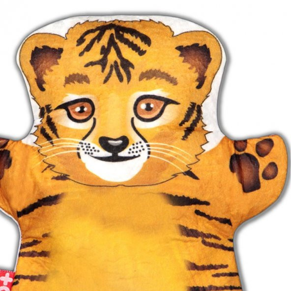 Kaplan Vahşi Hayvanlar Keçe El Kukla T130 - Resim 3