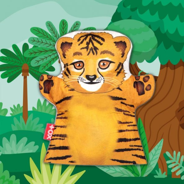 Kaplan Vahşi Hayvanlar Keçe El Kukla T130 - Resim 5