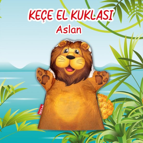 Aslan Vahşi Hayvanlar Keçe El Kukla T131 - Resim 2