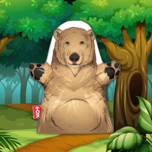 Ayı Vahşi Hayvanlar Keçe El Kukla T127 - Resim 5