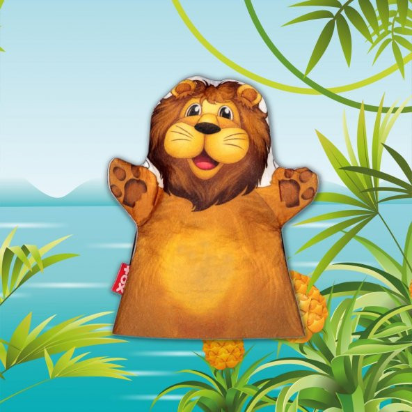 Aslan Vahşi Hayvanlar Keçe El Kukla T131 - Resim 5