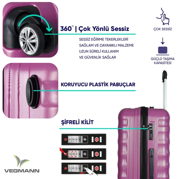 Vegmann Delphin Violet Kabin Boy Valiz - 3